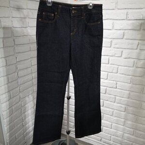 DKNY SOHO Jeans Ladies Size 10S Dark Wash Slight Flare Blue Jeans